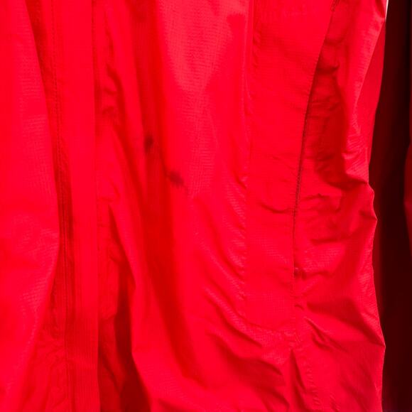 Marmot Size Medium Coat Red Hidden Hood Zip Up Winter Snow Rain Insulated - Picture 4 of 7